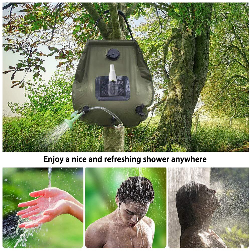 Portable Shower 20L Sun absorbs heat Water Storage Bags Outdoor Camping Hiking Heating Shower Bathing Bags Heating Shower Bags