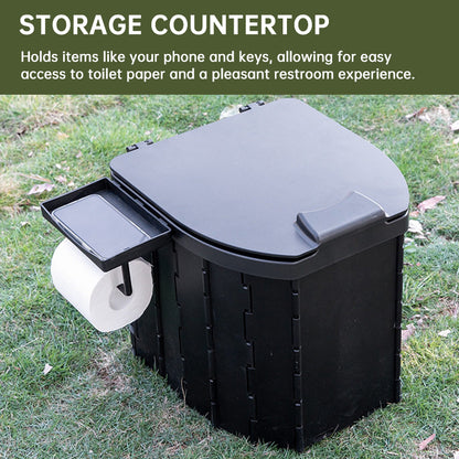 Portable PU Toilet with Lid – 200KG Capacity Mobile Camping Potty for Adults, Car Emergency Commode for Outdoor Adventures