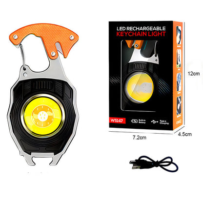 Keychain work light multifunctional cigarette lighter charging portable camping auto repair LED strong light mini camping light