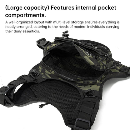 Men’s Waterproof Tactical Chest Bag, Outdoor Crossbody Sling for Hiking, Trail Running, Travel & Camping